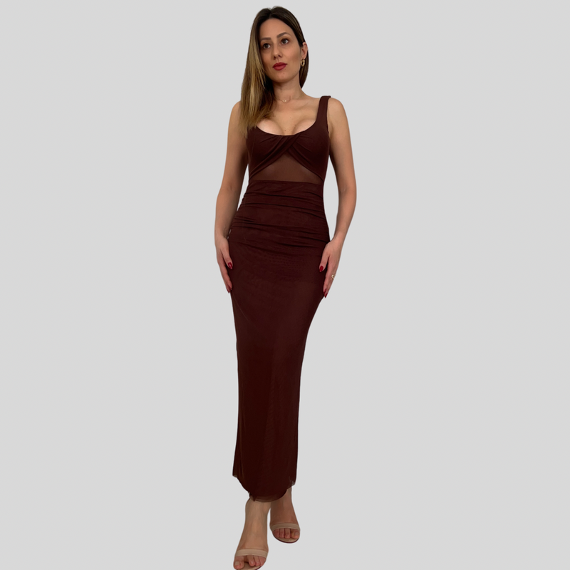 Vestido Vicenze Marrom