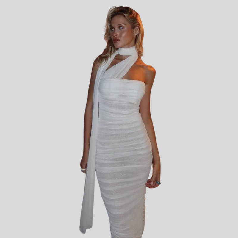 Vestido Branco Tule Giovana