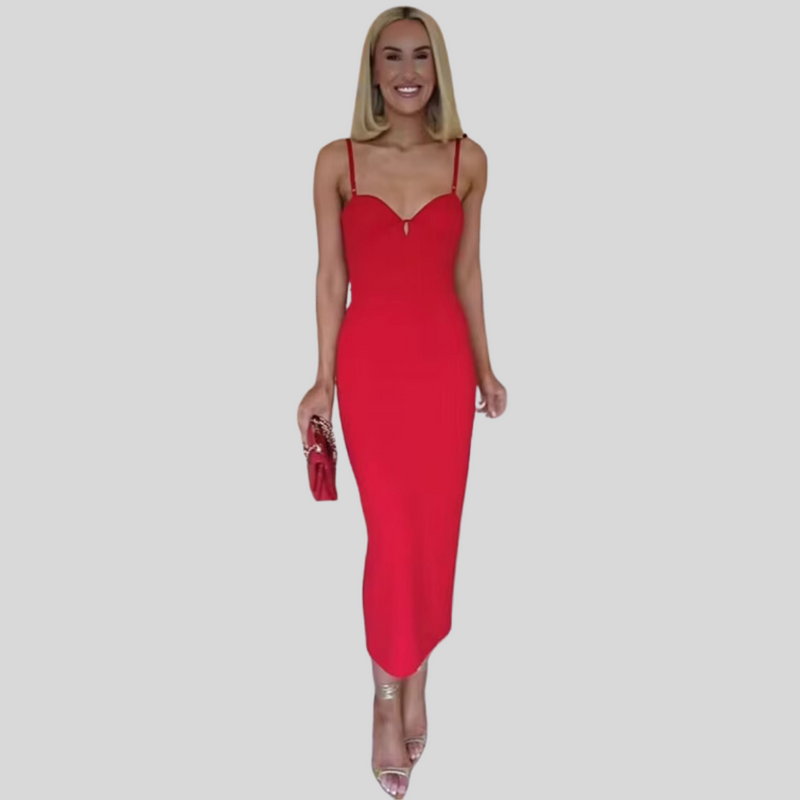 Vestido Vermelho Midi Virgínia