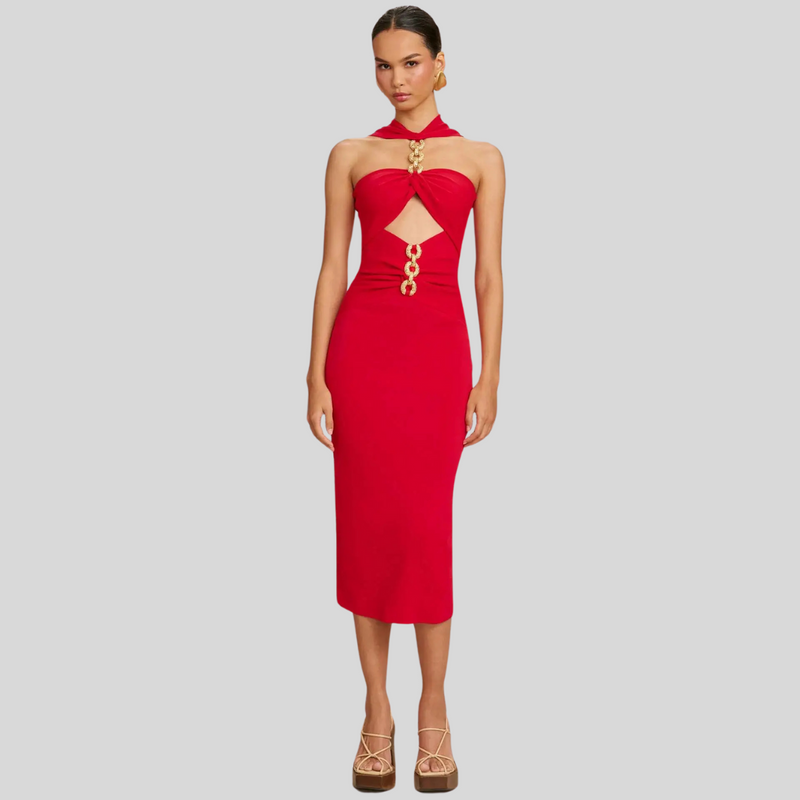 Vestido Vermelho Midi Sabrine