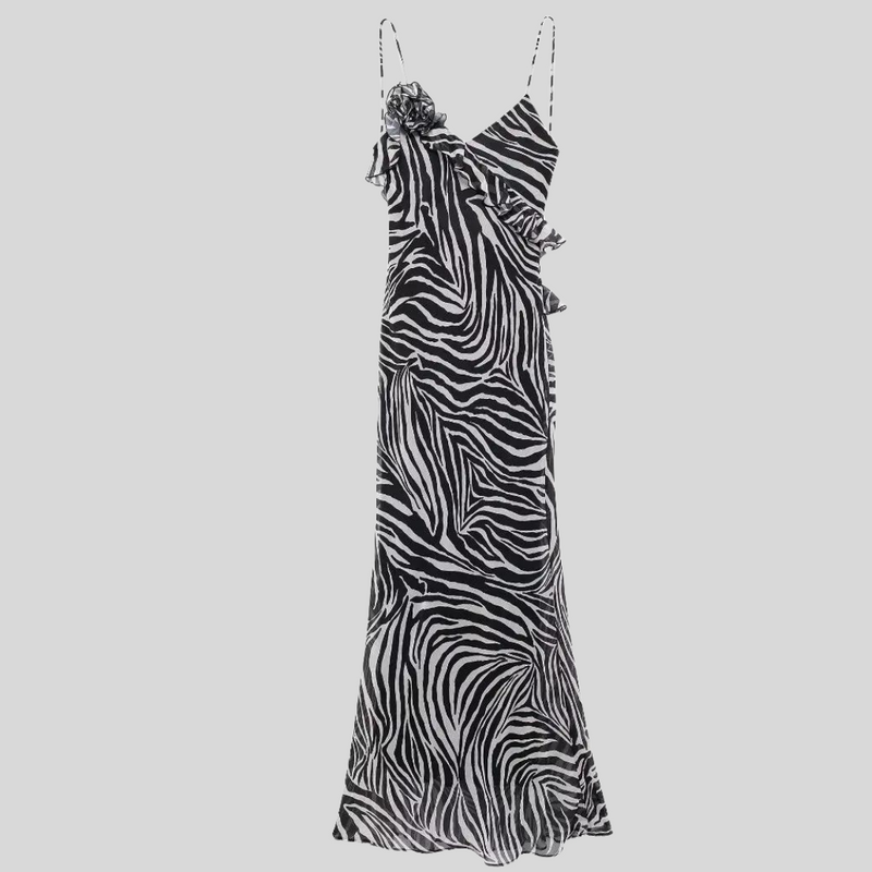 Vestido Longo Estampa Zebra