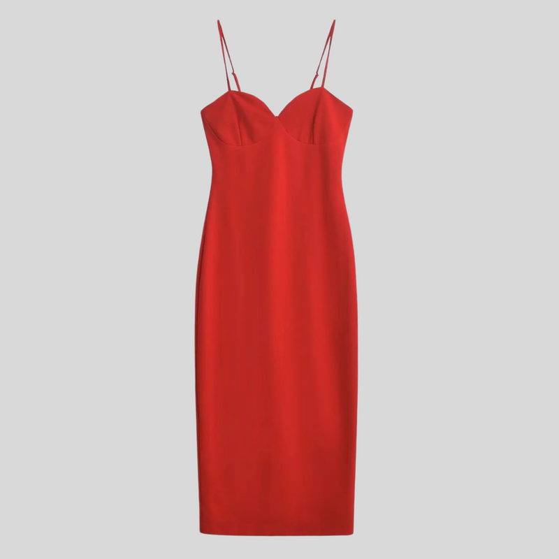 Vestido Midi Vermelho Nahima