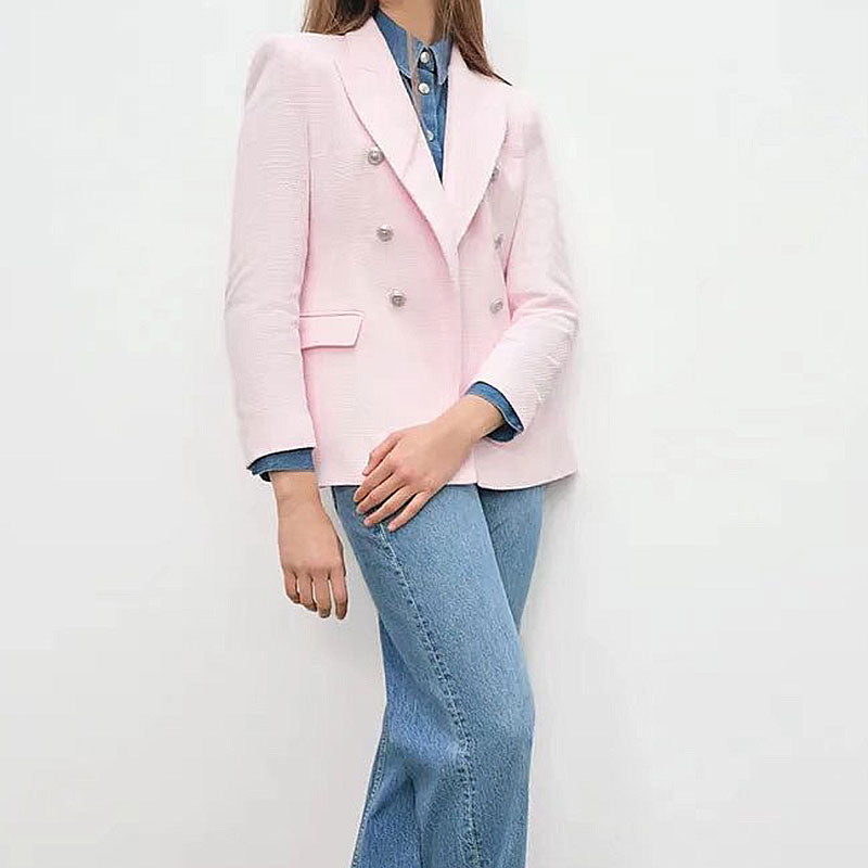 Blazer Rosa Claro Eloisa (Apenas Tamanho G)