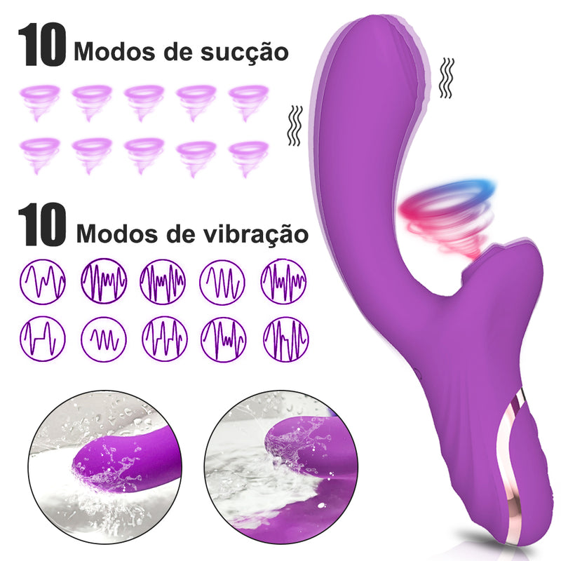 Vibrador Dual clitóris oral vácuo estimulador ponto G