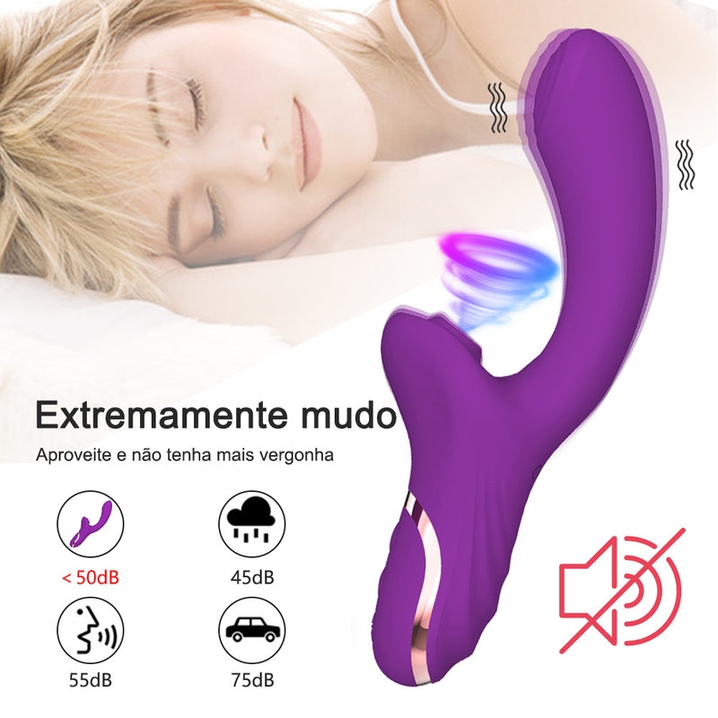 Vibrador Dual clitóris oral vácuo estimulador ponto G