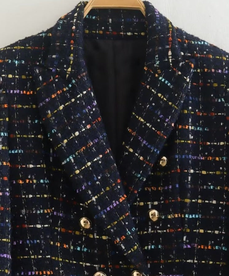 Blazer Tweed Azul Marinho Londres