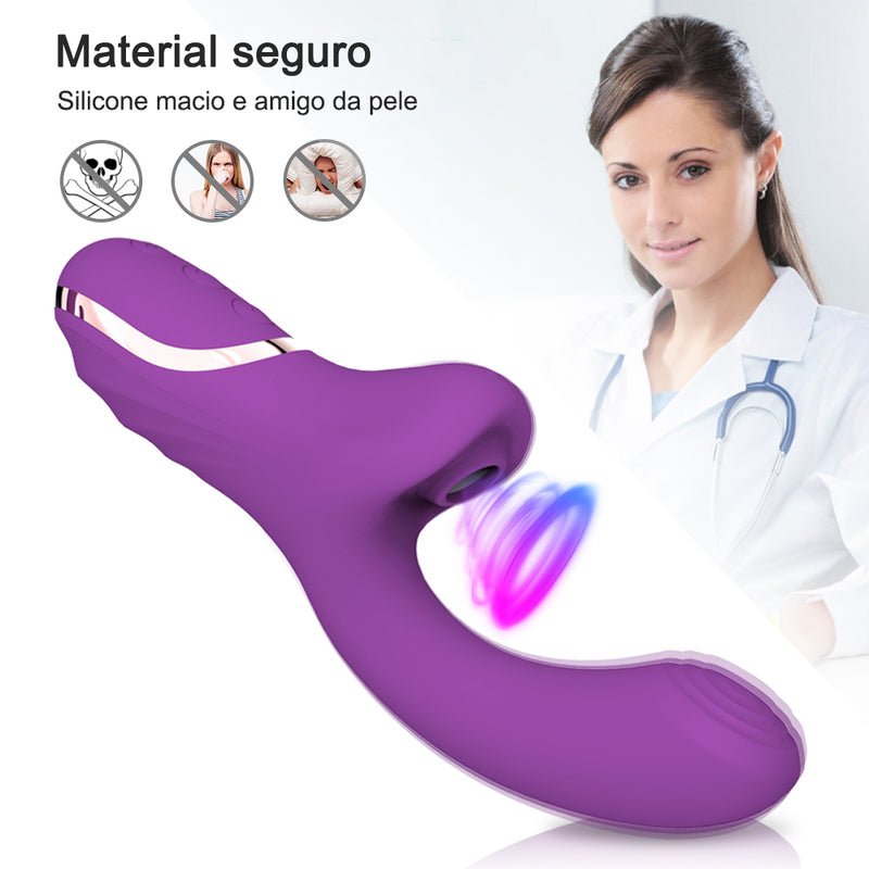 Vibrador Dual clitóris oral vácuo estimulador ponto G