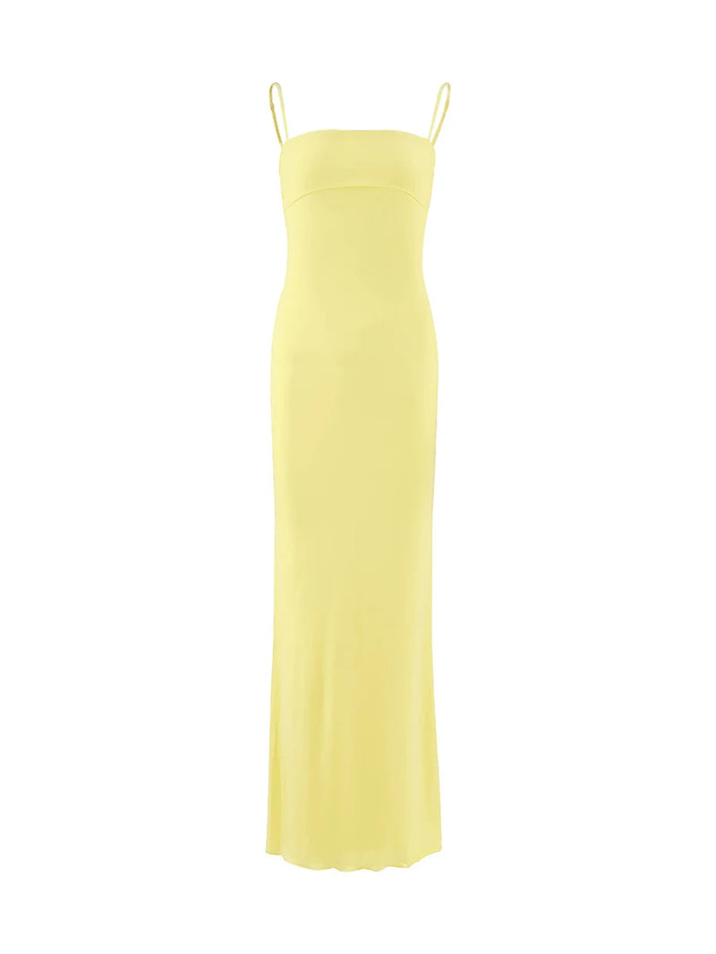 Vestido Amarelo Midi em Malha Sophia