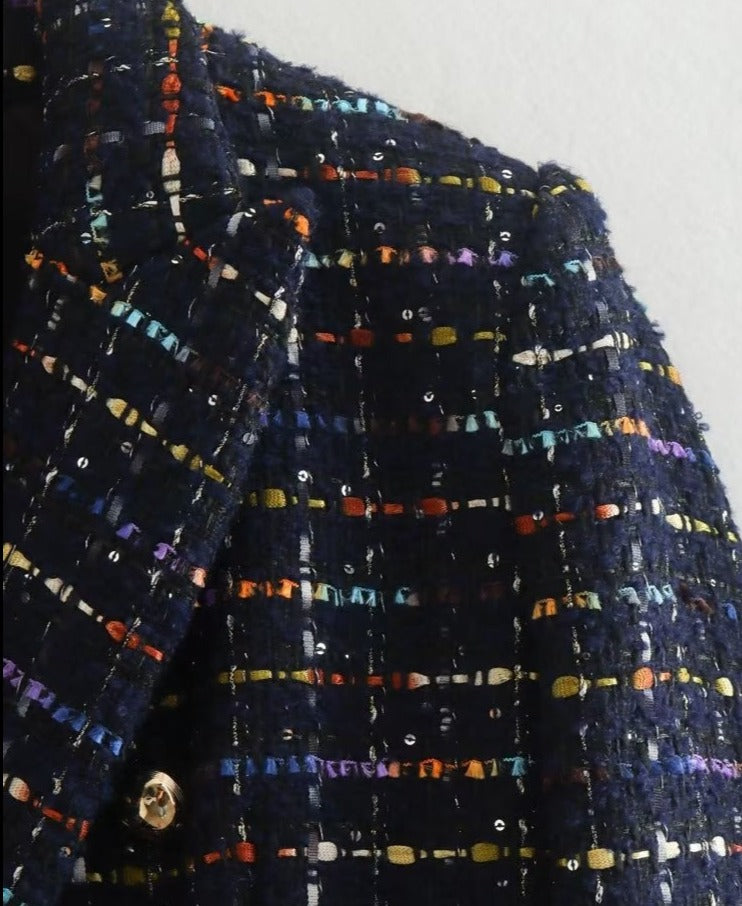 Blazer Tweed Azul Marinho Londres