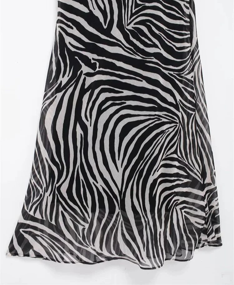 Vestido Longo Estampa Zebra