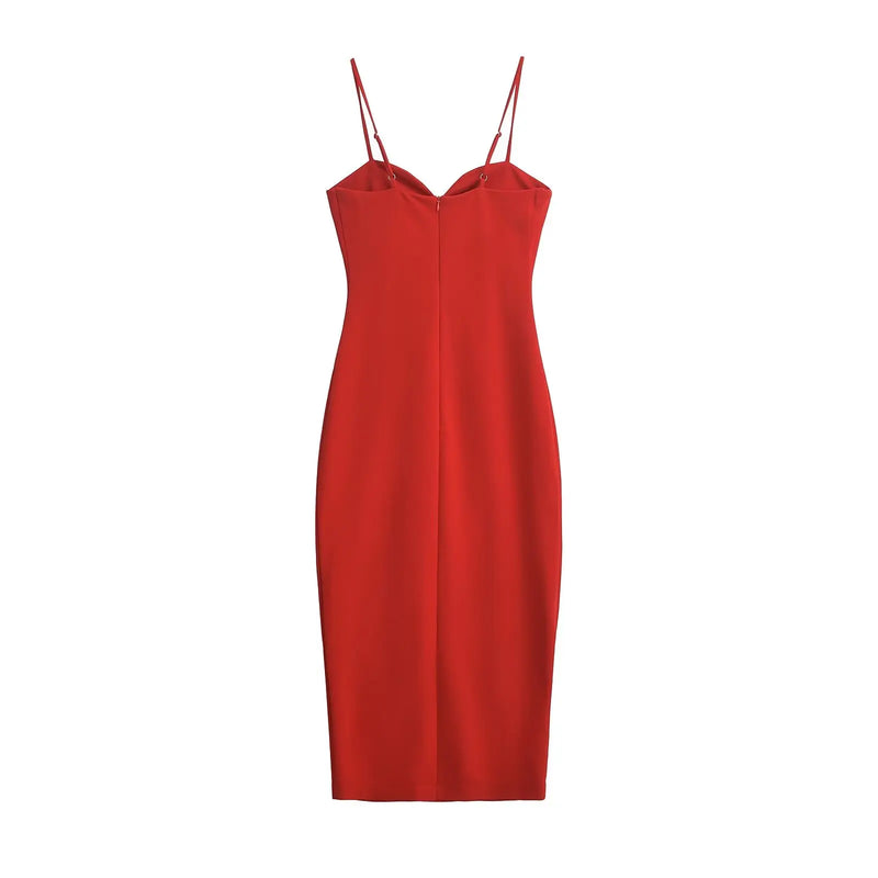 Vestido Midi Vermelho Nahima