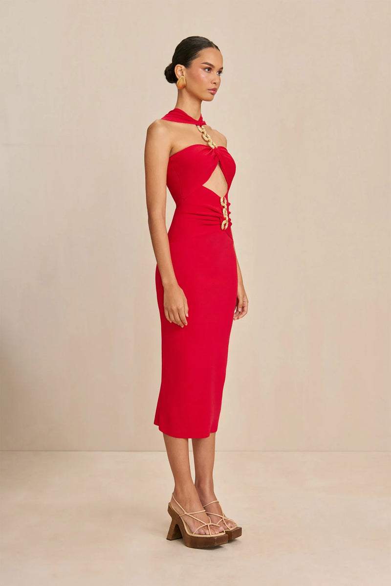 Vestido Vermelho Midi Sabrine