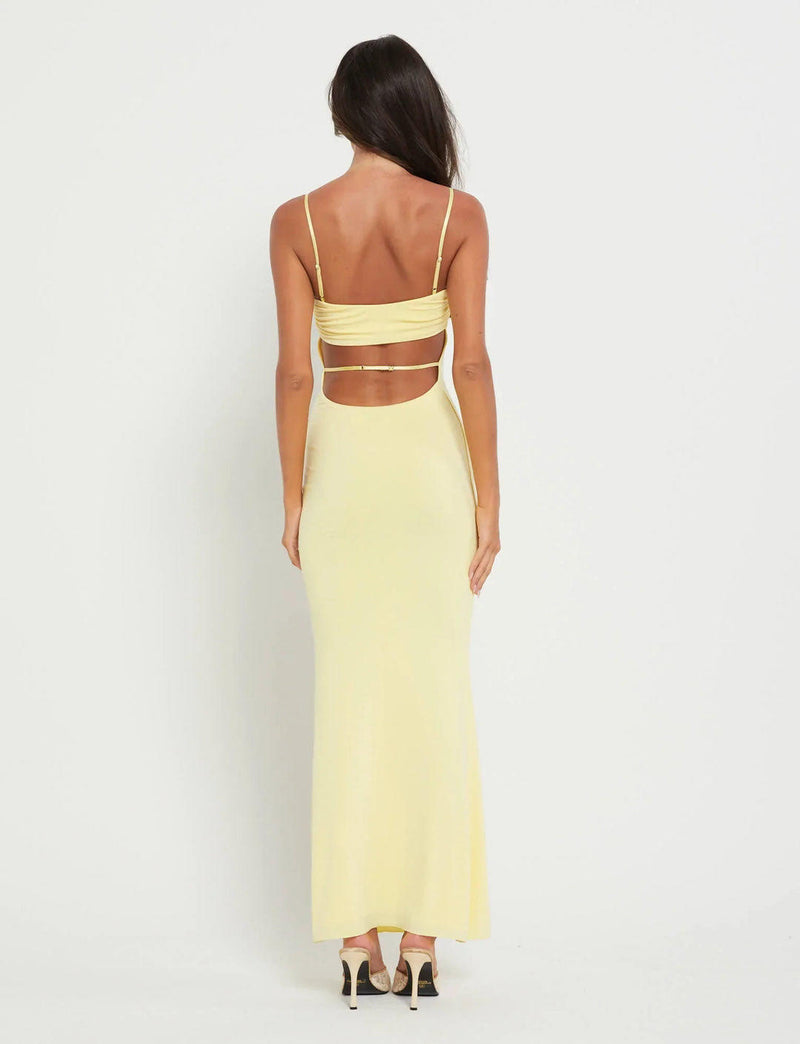 Vestido Amarelo Midi em Malha Sophia